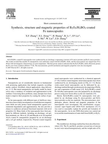 Synthesis, structure and magnetic properties of B2O3/H3BO3 ...