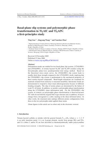 Basal-plane slip systems and polymorphic phase transformation in ...