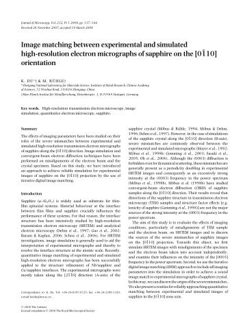 Image matching between experimental and simulated high ...