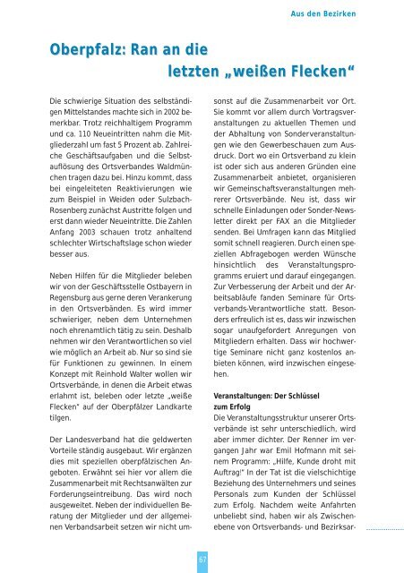 Jahresbericht 2002/2003 - Bund der Selbständigen in Bayern