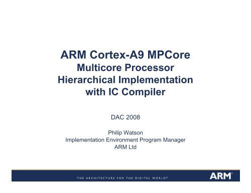 ARM Cortex-A9 MPCore - Synopsys.com
