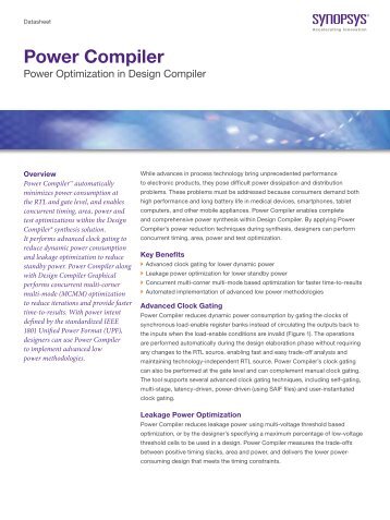 Power Compiler DS - Synopsys.com