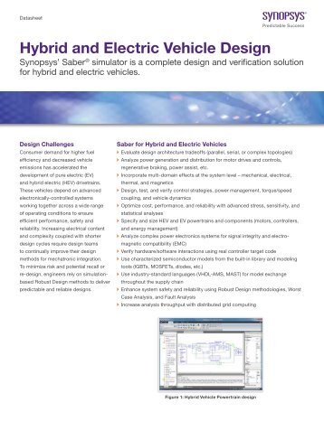 Hybrid and Electric Vehicle Design - Synopsys