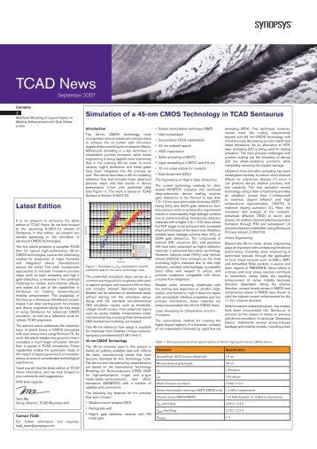 TCAD News, September 2007 - Synopsys.com