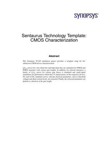 Sentaurus Technology Template: CMOS ... - Synopsys.com