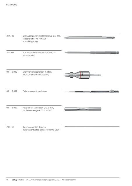 VA-LCP Trauma System Sprung- gelenk 2.7/3.5. Unser ...