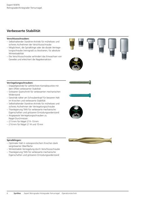 Expert R/AFN. Retrograder / Antegrader Femurnagel. - Synthes