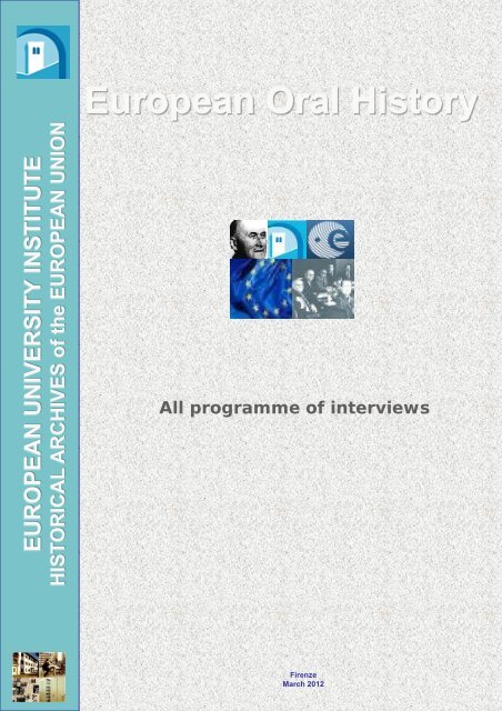 EUArchives - Interviews - European University Institute