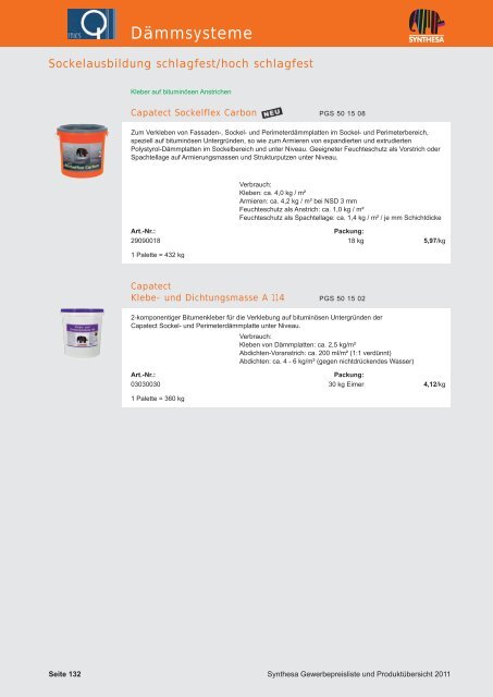 PREISKATALOG/PRODUKTÃBERSICHT 2011 - Capatect