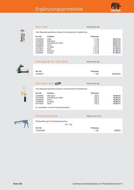 PREISKATALOG/PRODUKTÃBERSICHT 2011 - Capatect