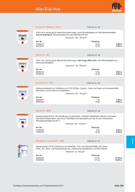 PREISKATALOG/PRODUKTÃBERSICHT 2011 - Capatect