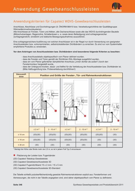 PREISKATALOG/PRODUKTÃBERSICHT 2011 - Capatect