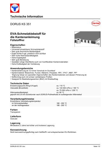 Technische Information DORUS KS 351 EVA ... - Synthesa