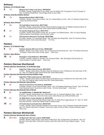 Pointers (German Wirehaired) - Foy Trent Dog Shows