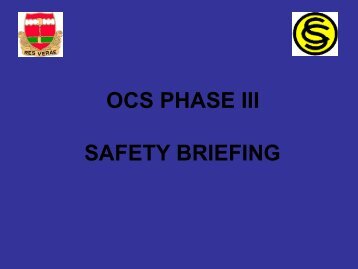 OCS PHASE III SAFETY BRIEFING - Washington Army National Guard