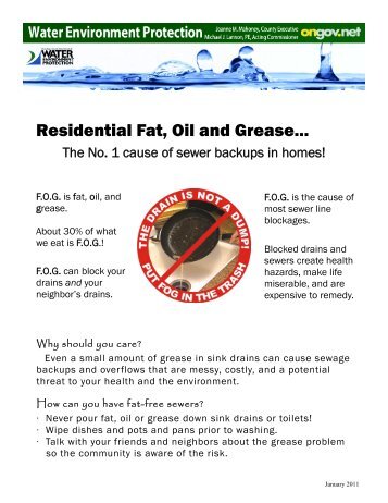 Residential Fat, Oil and Grease Disposal