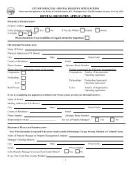 RENTAL REGISTRY APPLICATION - City of Syracuse