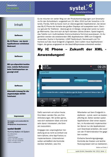 Newsletter 4 / 2011 - systel