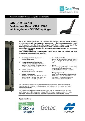 MCC-1D Feldrechner Getac V100 / V200 mit integriertem ...