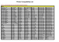 Printer Compatibility List