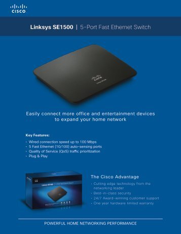 Linksys SE1500 | 5-Port Fast Ethernet Switch - Standard Bank UCount