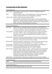 Curriculum Vitae Dr. Marc Gottschling - Systematic Botany and ...