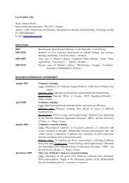 Curriculum vitae - Systematic Botany and Mycology