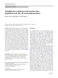 Modelling the Canada lynx and snowshoe hare population cycle ...