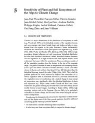 Sensitivity of Plant and Soil Ecosystems of the Alps to Climate Change