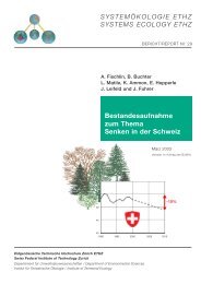 Bestandesaufnahme zum Thema Senken in der Schweiz