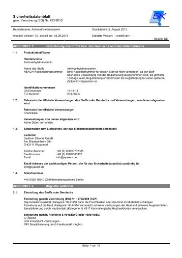 SICHERHEITSDATENBLATT - SysKem Chemiehandel GmbH