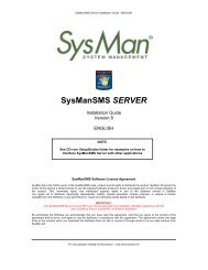SysManSMS Server Installation Guide - SysMan AS