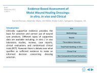 Evidence Based Assessment of Moist Wound Healing ... - Systagenix