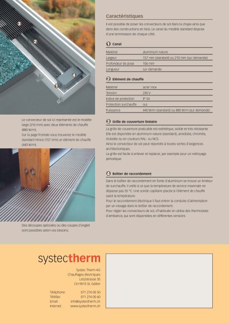 Convecteurs de sol - Systec Therm AG