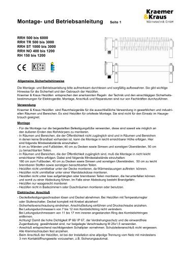 Montage und Betriebsanleitung Seite 01 - Systec Therm AG
