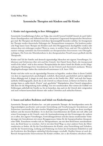 Systemische Therapien mit Kindern und für Kinder - Systemagazin