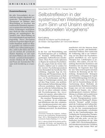 Selbstreflexion in der systemischen Weiterbildung ... - Systemagazin