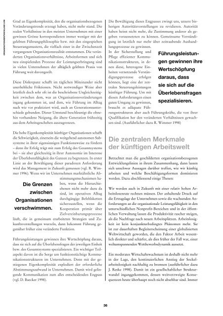 Rudolf Wimmer Die Zukunft von Organisation und Beschäftigung ...