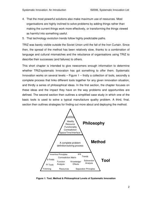 Systematic Innovation: An Introduction - Systematic Innovation, TRIZ