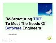 Re-Structuring TRIZ To Meet The Needs Of Software Engineers