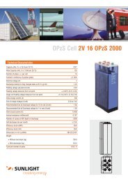 OPzS Cell 2V 16 OPzS 2000 - Systems Sunlight S.A.