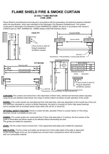 Flame Shield Fire & Smoke Curtain information sheet - Syston Doors