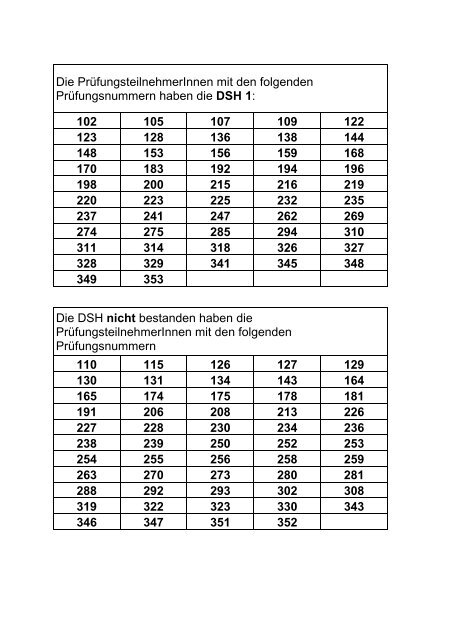 DSH – SoSe 2013 (April 2013) - Sprachenzentrum