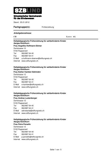 D-Fachgruppe FrÃ¼herziehung