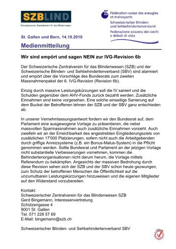 Medienmitteilung Wir sind empÃ¶rt und sagen NEIN zur IVG-Revision ...