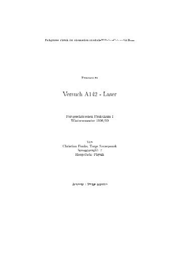 Fachgruppe Physik der Rheinischen Friedrich ... - Szczepanek.de
