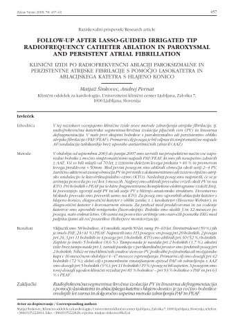 Follow-Up AFter lAsso-gUided irrigAted tip rAdioFreqUency cAtheter ...