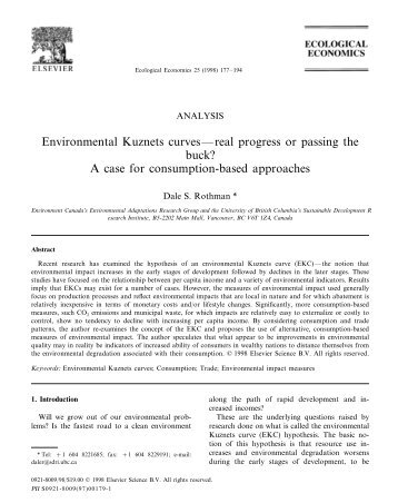 Environmental Kuznets curves—real progress or passing the buck ...