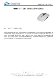 H630 Wireless 3G Router Datasheet - E-Lins