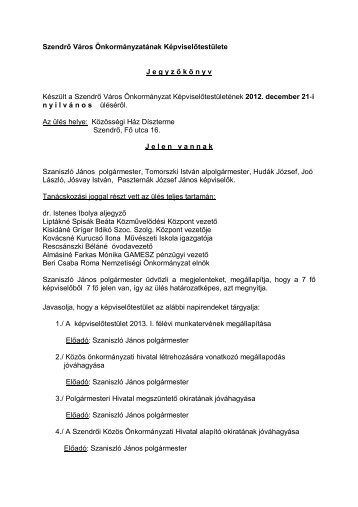 jegyzőkönyv - Szendrő